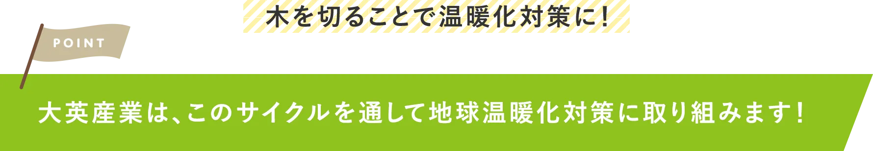 大英産業は、このサイクルを通して地球温暖化対策に取り組みます！